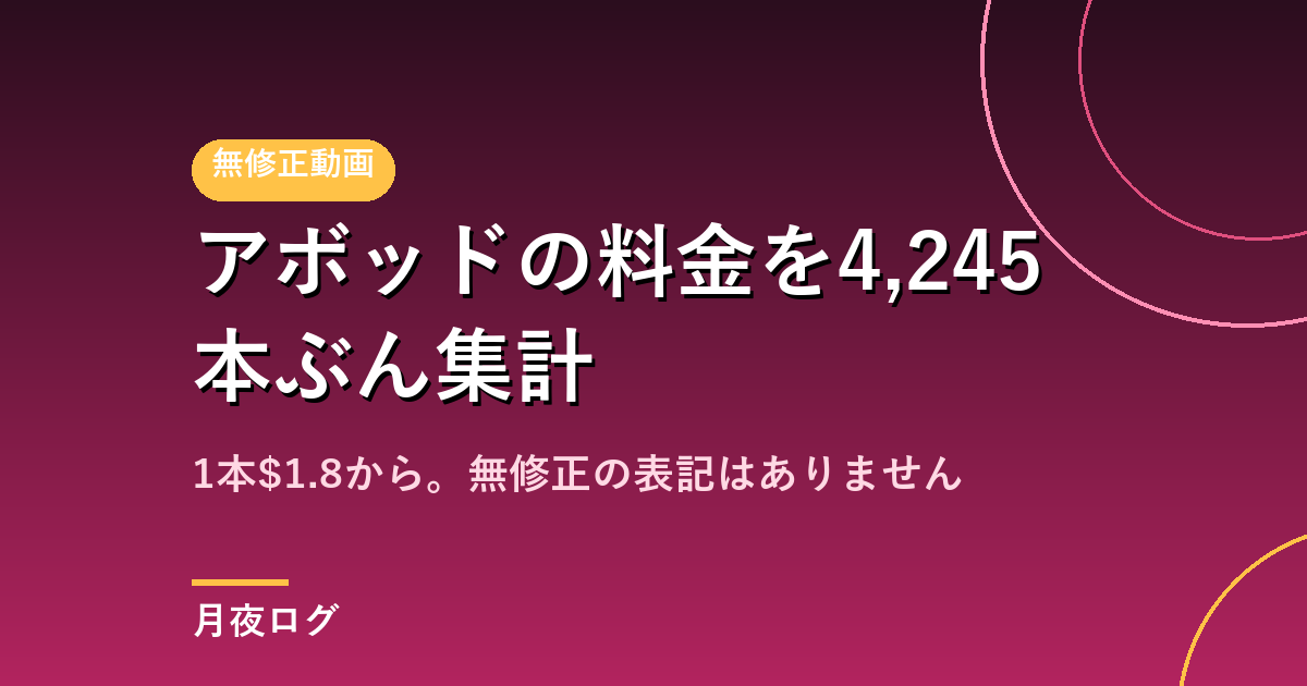 アボッド(A-Vod)の料金は?4,245本を集計|無修正の表記はありません