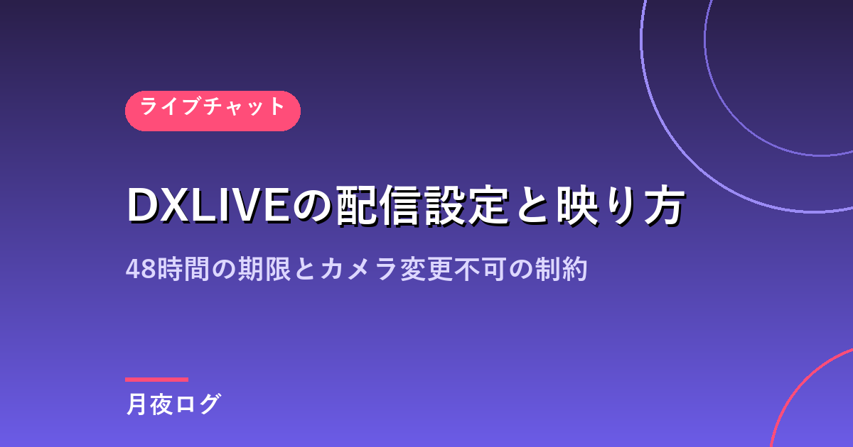 DXLIVEの映り方と配信設定|48時間の期限に注意